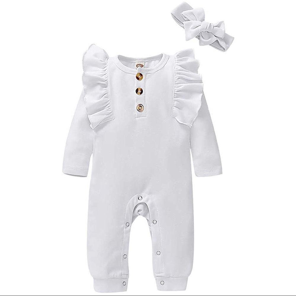 The OLIVIA Ruffled Strap Jumpsuit, White